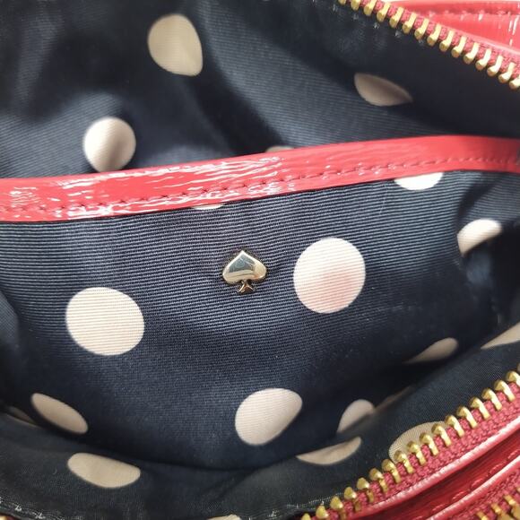 Kate Spade New York Red Patent Leather Zipper Closure Crossbody Bag - Picture 12 of 16